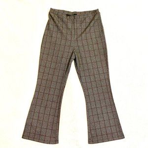 Cropped Gray Plaid Dress Pants (Size Medium)